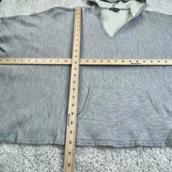 Vince Wool Double Face Hooded Poncho Sweater Gray M/L - Picture 8 of 9